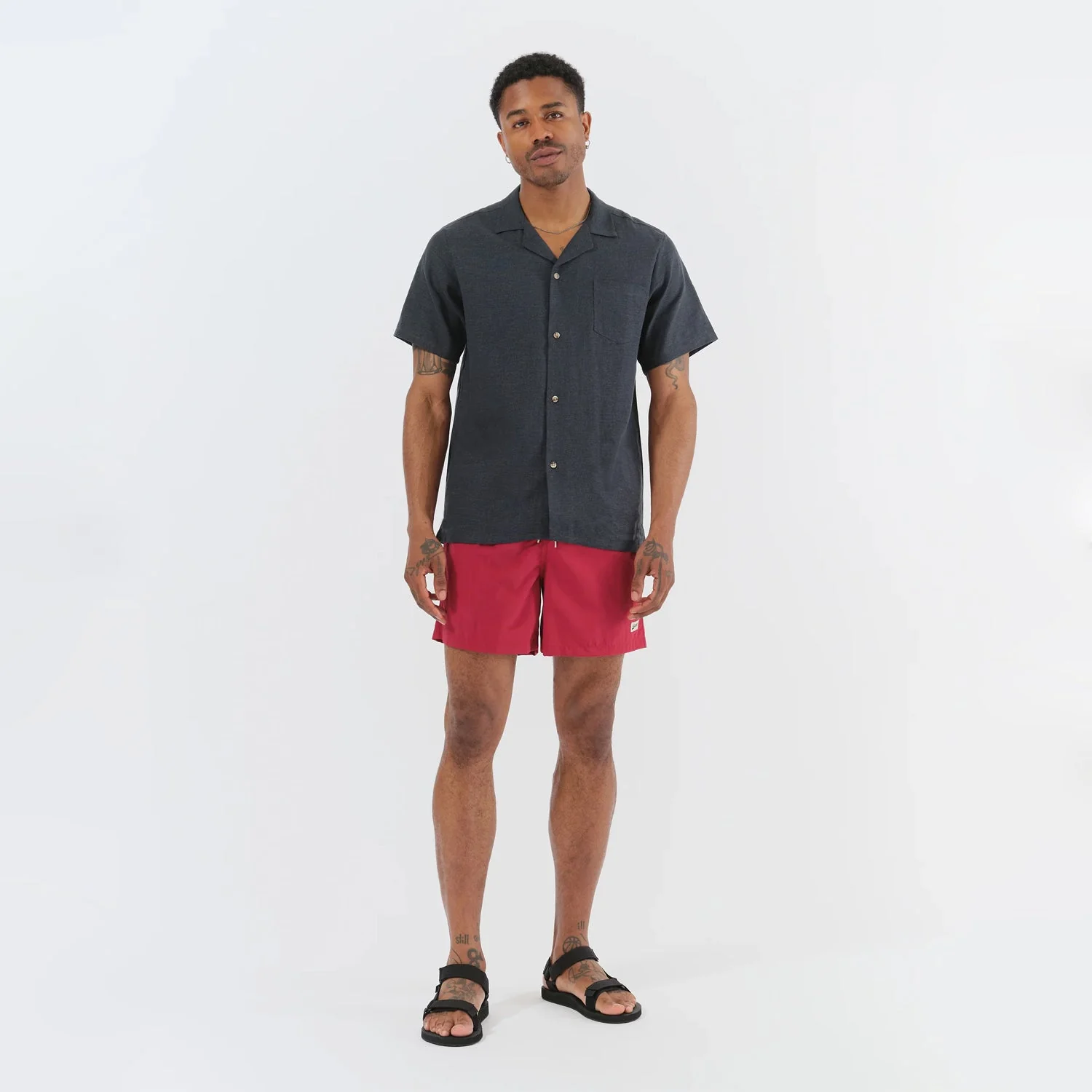 Solid Sangria Swim Trunk - Image 3