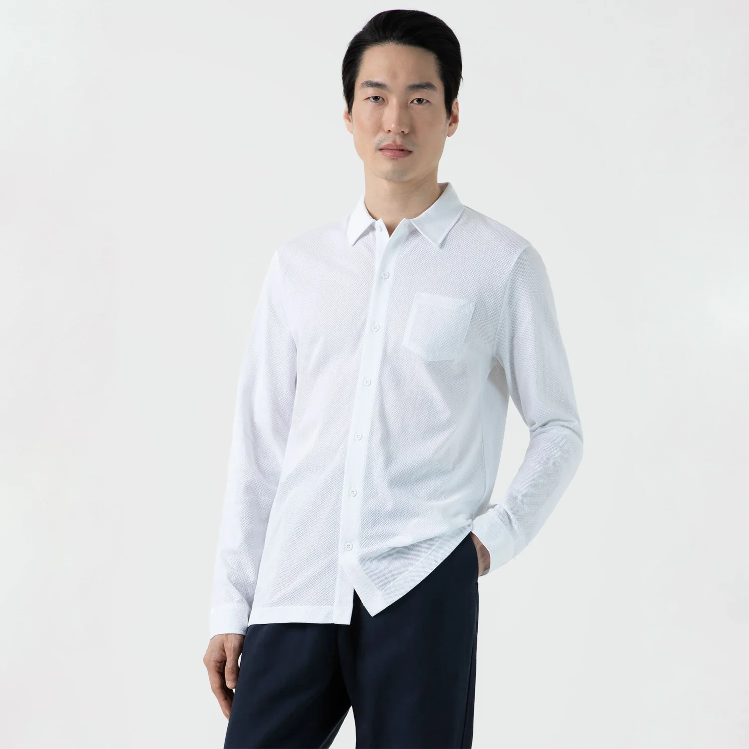 Long Sleeve Riviera Shirt - White - Image 3